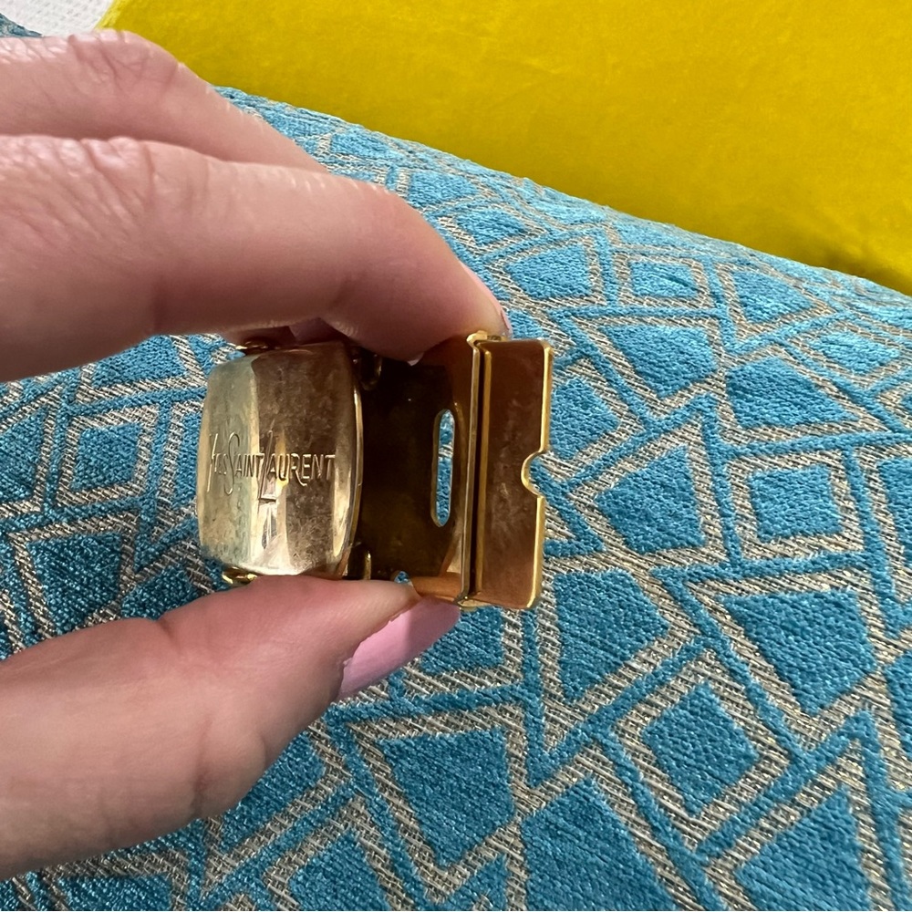 YSL Yves Saint Laurent Gold Belt Buckle‎ Accessories accent piece authentic OS - Picture 9 of 10